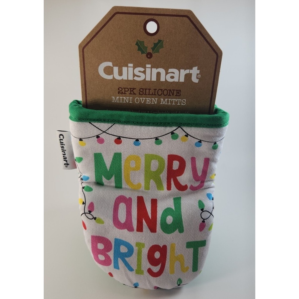 CUISINART Mini‎ Oven Mitts Merry and Bright Christmas Theme 2 Pack NEW